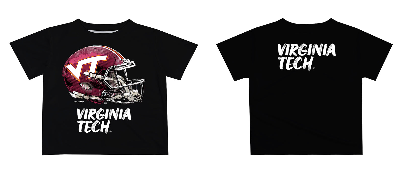 Virginia Tech Hokies VT  Original Dripping Football Helmet T-Shirt by Vive La Fete - Vive La Fête - Online Apparel Store