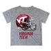 Virginia Tech Hokies VT  Original Dripping Football Helmet Gray T-Shirt by Vive La Fete
