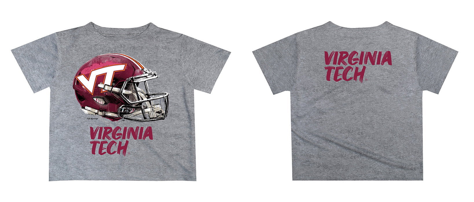 Virginia Tech Hokies VT  Original Dripping Football Helmet T-Shirt by Vive La Fete - Vive La Fête - Online Apparel Store