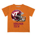 Virginia Tech Hokies VT  Original Dripping Football Helmet Orange T-Shirt by Vive La Fete