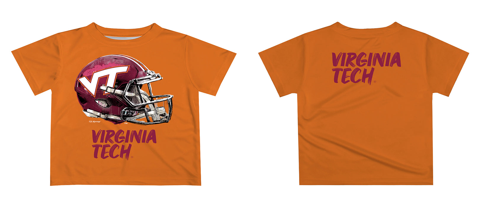 Virginia Tech Hokies VT  Original Dripping Football Helmet T-Shirt by Vive La Fete - Vive La Fête - Online Apparel Store