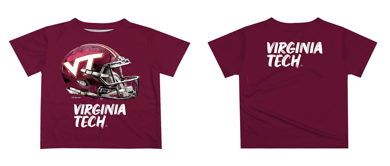 Virginia Tech Hokies VT  Original Dripping Football Helmet T-Shirt by Vive La Fete - Vive La Fête - Online Apparel Store
