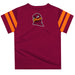 Virginia Tech Hokies Vive La Fete Boys Game Day Maroon Short Sleeve Tee with Stripes on Sleeves - Vive La Fête - Online Apparel Store
