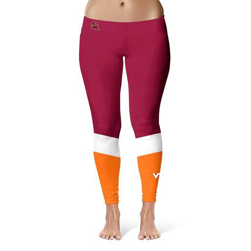 Virginia Tech Hokies Vive La Fete Game Day Collegiate Ankle Color Block Women Maroon Orange Yoga Leggings