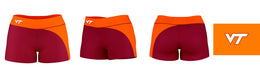 Virginia Tech Hokies Vive La Fete Game Day Collegiate Waist Color Block Women Maroon Orange Optimum Yoga Short - Vive La Fête - Online Apparel Store