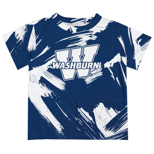 Washburn Ichabods Vive La Fete Boys Game Day Blue Short Sleeve Tee Paint Brush