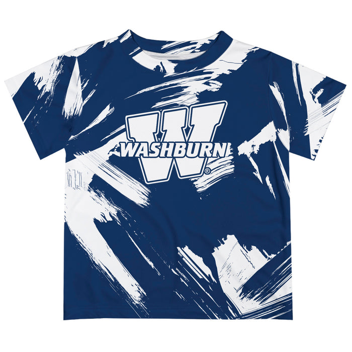 Washburn Ichabods Vive La Fete Boys Game Day Blue Short Sleeve Tee Paint Brush