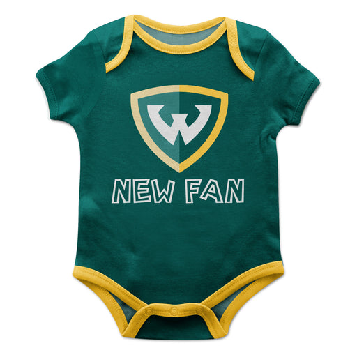 Wayne State Warriors Vive La Fete Infant Game Day Green Short Sleeve Onesie New Fan Logo and Mascot Bodysuit