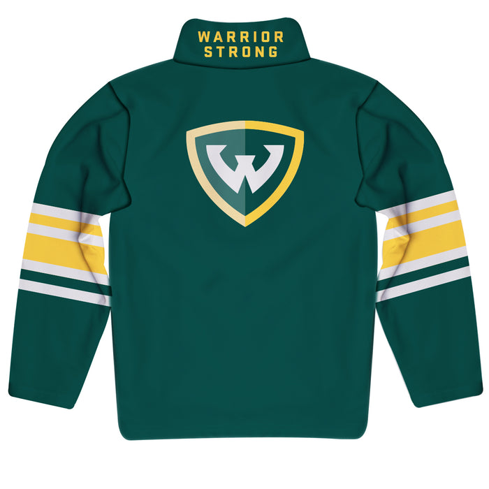 Wayne State University Warriors Vive La Fete Game Day Green Quarter Zip Pullover Stripes on Sleeves - Vive La Fête - Online Apparel Store