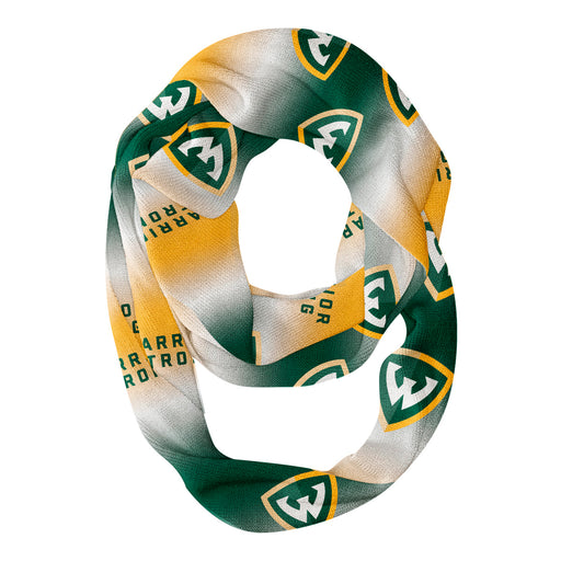Wayne State Warriors Vive La Fete All Over Logo Game Day Collegiate Women Ultra Soft Knit Infinity Scarf
