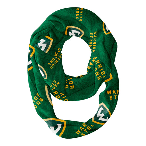 Wayne State Warriors Vive La Fete Repeat Logo Game Day Collegiate Women Light Weight Ultra Soft Infinity Scarf
