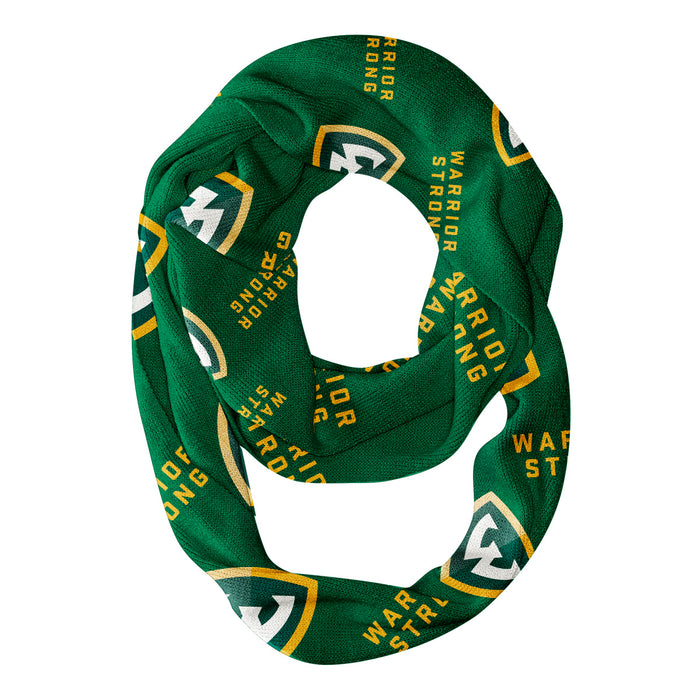 Wayne State Warriors Vive La Fete Repeat Logo Game Day Collegiate Women Light Weight Ultra Soft Infinity Scarf