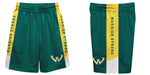 Wayne State Warriors Vive La Fete Game Day Green Stripes Boys Solid Gold Athletic Mesh Short - Vive La Fête - Online Apparel Store