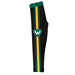 Wayne State Warriors Vive La Fete Girls Game Day Black with Green Stripes Leggings Tights