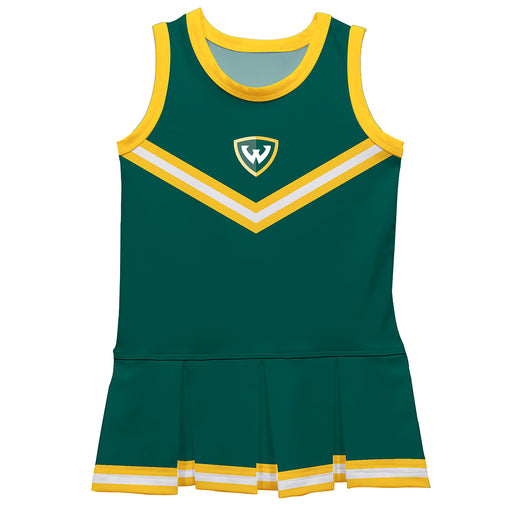 Wayne State Warriors Vive La Fete Game Day Green Sleeveless Cheerleader Dress