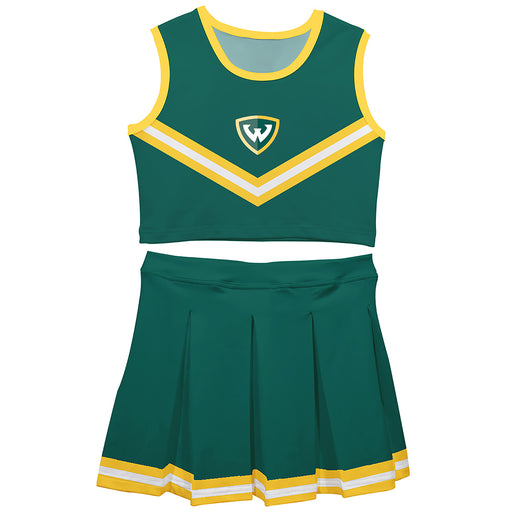 Wayne State Warriors Vive La Fete Game Day Green Sleeveless Cheerleader Set