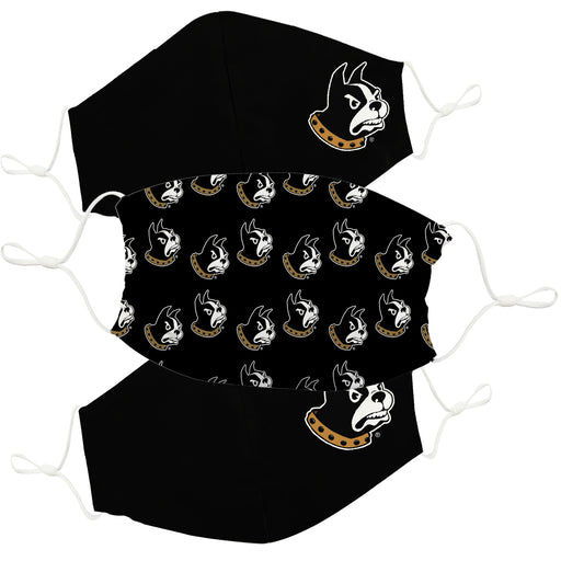 Wofford Terriers 3 Ply Vive La Fete Face Mask 3 Pack Game Day Collegiate Unisex Face Covers Reusable Washable - Vive La Fête - Online Apparel Store