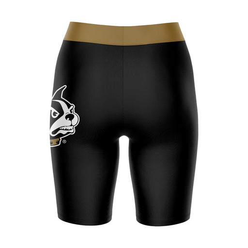 Wofford Terriers Vive La Fete Game Day Logo on Thigh and Waistband Black and Gold Women Bike Short 9 Inseam" - Vive La Fête - Online Apparel Store