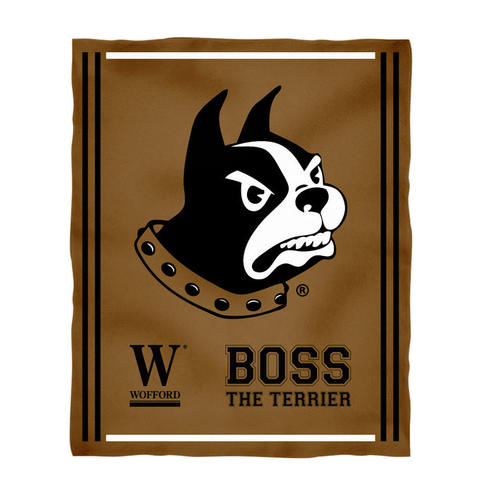Wofford Terriers Vive La Fete Kids Game Day Gold Plush Soft Minky Blanket 36 x 48 Mascot