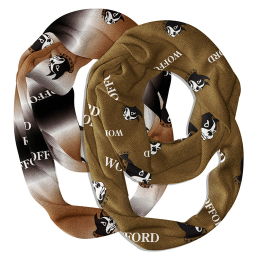 Wofford Terriers Vive La Fete All Over Logo Game Day Collegiate Women Set of 2 Light Weight Ultra Soft Infinity Scarfs