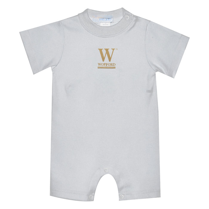 Wofford Terriers Embroidered White Knit Short Sleeve Boys Romper