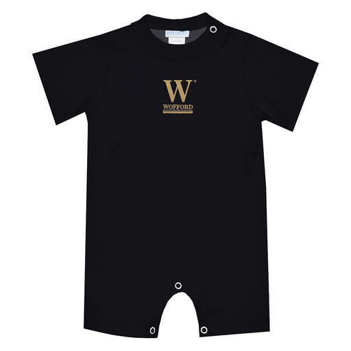 Wofford Terriers Embroidered Black Knit Short Sleeve Boys Romper