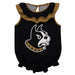 Wofford Terriers Black Sleeveless Ruffle Onesie Logo Bodysuit