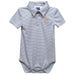 Wofford Terriers Embroidered Gray Stripe Knit Polo Onesie