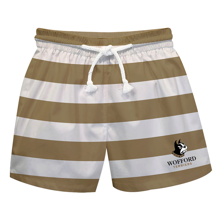 Wofford Terriers Vive La Fete Game Day Gold White Flag Swimtrunks V1