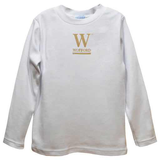 Wofford Terriers Embroidered White Long Sleeve Boys Tee Shirt