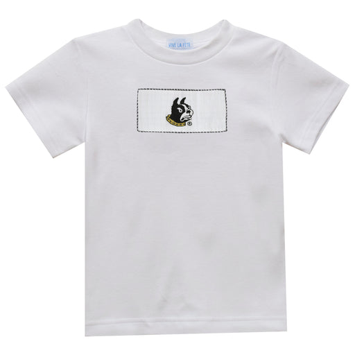 Wofford Terriers Smocked White Knit Short Sleeve Boys Tee Shirt