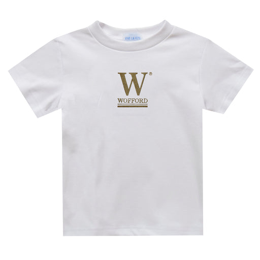Wofford Terriers Embroidered White Short Sleeve Boys Tee Shirt