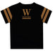 Wofford Terriers Vive La Fete Boys Game Day Black Short Sleeve Tee with Stripes on Sleeves - Vive La Fête - Online Apparel Store