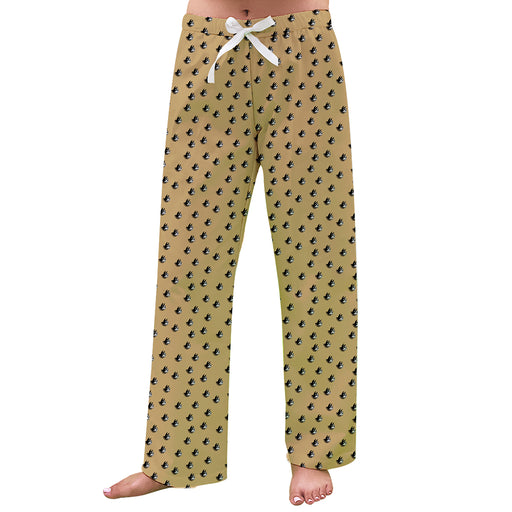 Wofford Terriers Vive La Fete Game Day All Over Logo Women Gold Lounge Pants