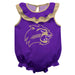 Western Carolina Catamounts Purple Sleeveless Ruffle Onesie Logo Bodysuit by Vive La Fete