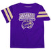 Western Carolina Catamounts Vive La Fete Boys Game Day Purple Short Sleeve Tee with Stripes on Sleeves - Vive La Fête - Online Apparel Store