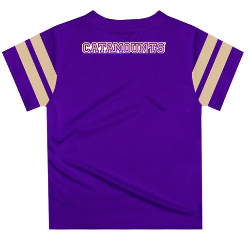 Western Carolina Catamounts Vive La Fete Boys Game Day Purple Short Sleeve Tee with Stripes on Sleeves - Vive La Fête - Online Apparel Store