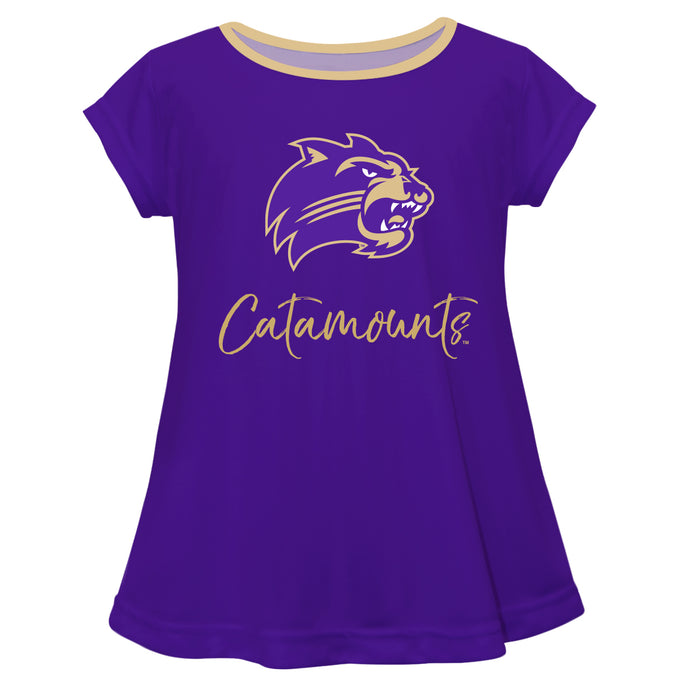 Western Carolina Catamounts Vive La Fete Game Girls Day Short Sleeve Purple Top with School Mascot and Name - Vive La Fête - Online Apparel Store