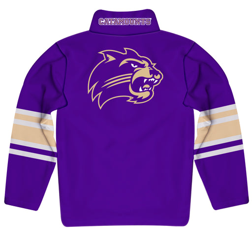 Western Carolina Catamounts Vive La Fete Game Day Purple Quarter Zip Pullover Stripes on Sleeves - Vive La Fête - Online Apparel Store