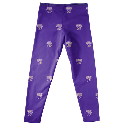 Western Carolina Catamounts Leggings Purple All Over Logo - Vive La Fête - Online Apparel Store