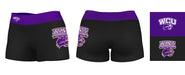 WCU Catamounts Vive La Fete Logo on Thigh and Waistband Black & Purple Women Yoga Booty Workout Shorts 3.75 Inseam" - Vive La Fête - Online Apparel Store
