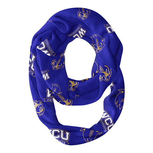 Western Carolina Catamounts Vive La Fete Repeat Logo Game Day Collegiate Women Light Weight Ultra Soft Infinity Scarf