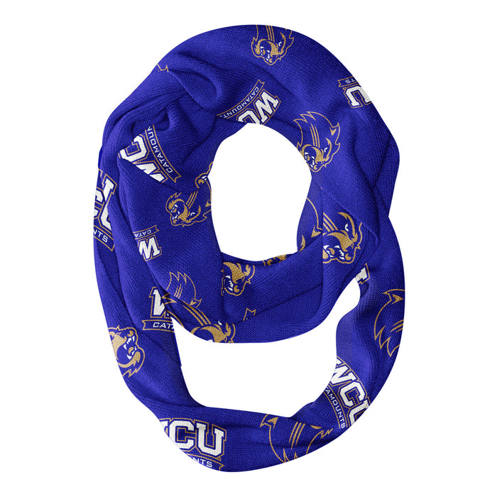 Western Carolina Catamounts Vive La Fete Repeat Logo Game Day Collegiate Women Light Weight Ultra Soft Infinity Scarf