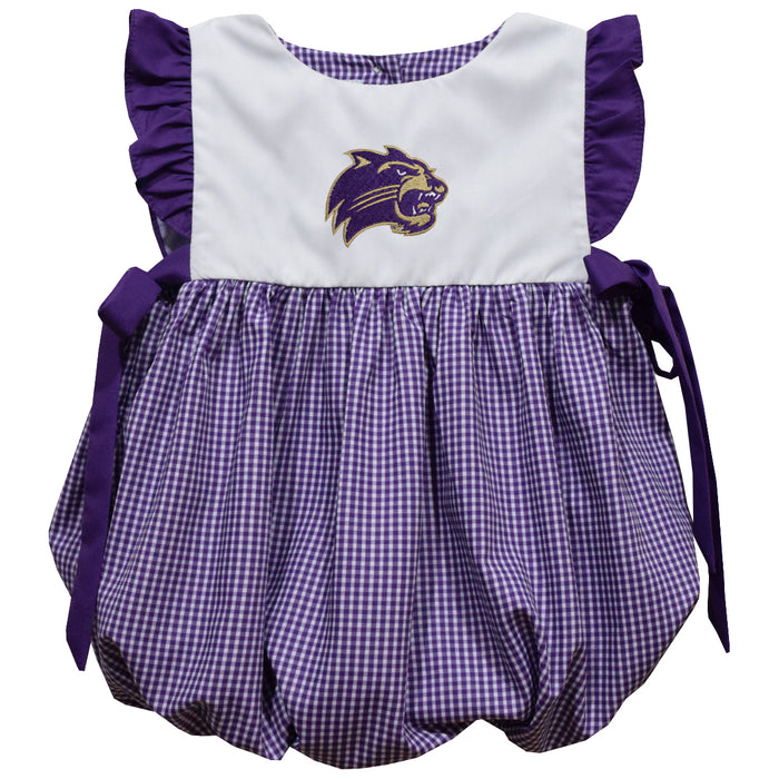 Western Carolina Catamounts Embroidered Purple Gingham Girls Bubble