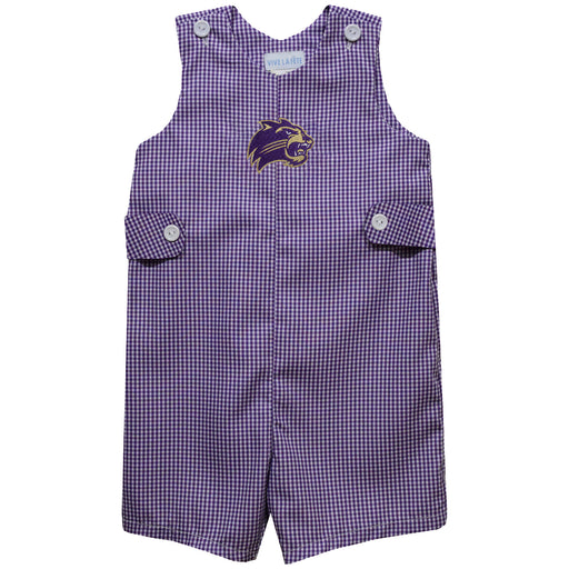 Western Carolina Catamounts Embroidered Purple Gingham Boys Jon Jon