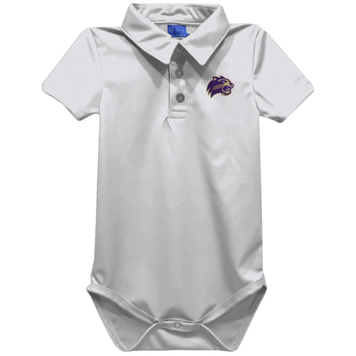 Western Carolina Catamounts Embroidered White Solid Knit Polo Onesie