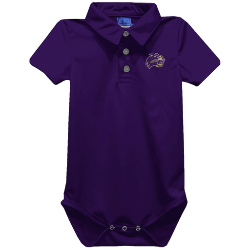 Western Carolina Catamounts Embroidered Purple Solid Knit Polo Onesie