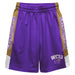 Western Carolina Catamounts Vive La Fete Game Day Purple Stripes Boys Solid Gold Athletic Mesh Short