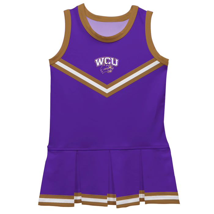 Western Carolina Catamounts Vive La Fete Game Day Purple Sleeveless Cheerleader Dress