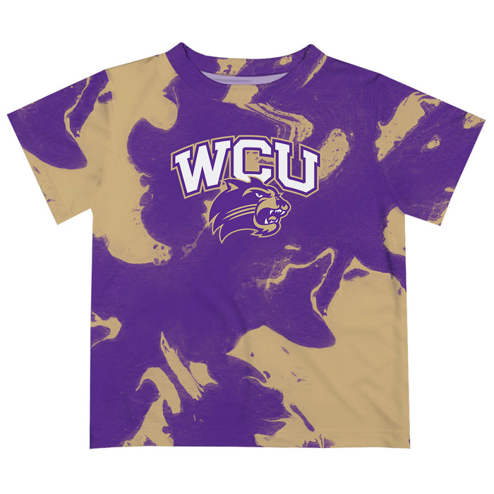 Western Carolina Catamounts Vive La Fete Marble Boys Game Day Purple Short Sleeve Tee